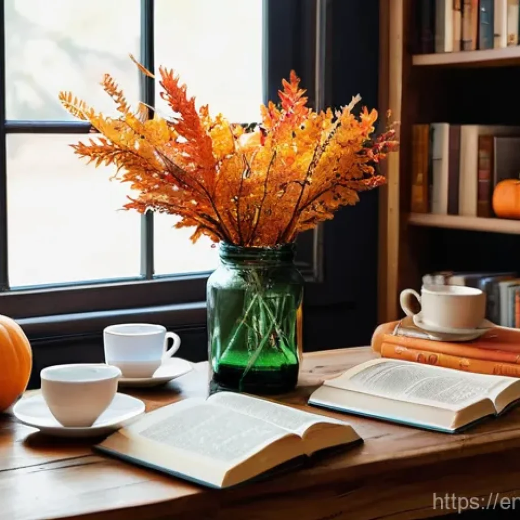 쇼핑매니저 매장 이벤트 기획 - **Prompt 1: "Cozy Autumn Reading Nook Event"**
A warmly lit, inviting scene inside an independen...