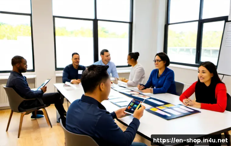 쇼핑매니저 실무 교육 과정 - Photorealistic retail management training workshop in a bright modern classroom, diverse adult learn...